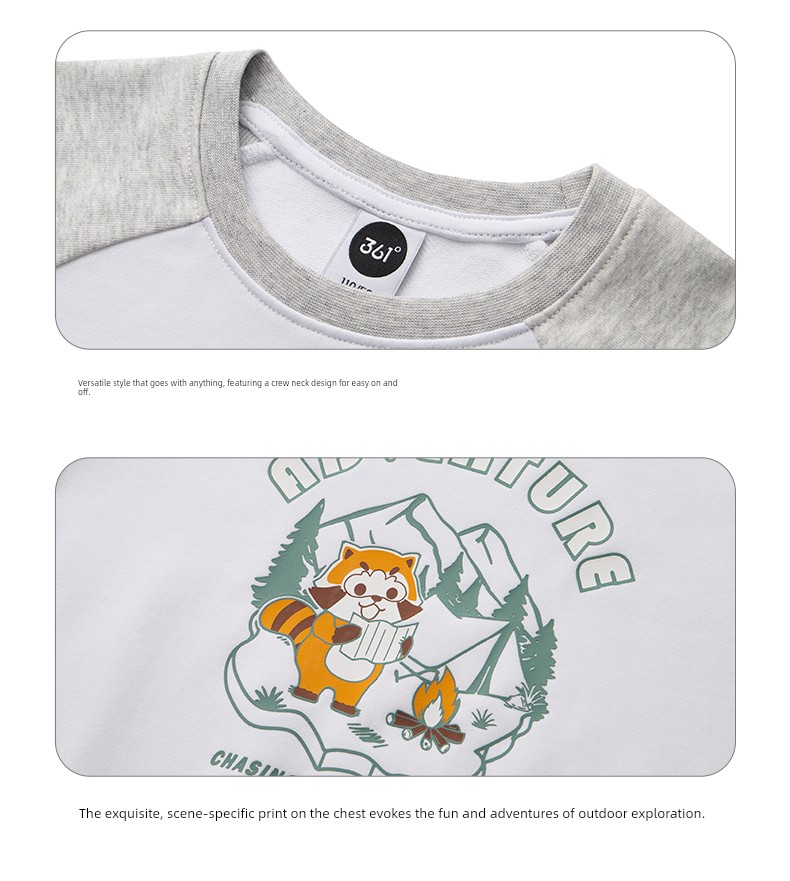 361 ° Children's Clothing for Boys and Girls, Pullover Sweatshirt, Round Neck, Autumn and Winter 2026 New Autumn Style, Fleece-Lined Long-Sleeved Sports — 37