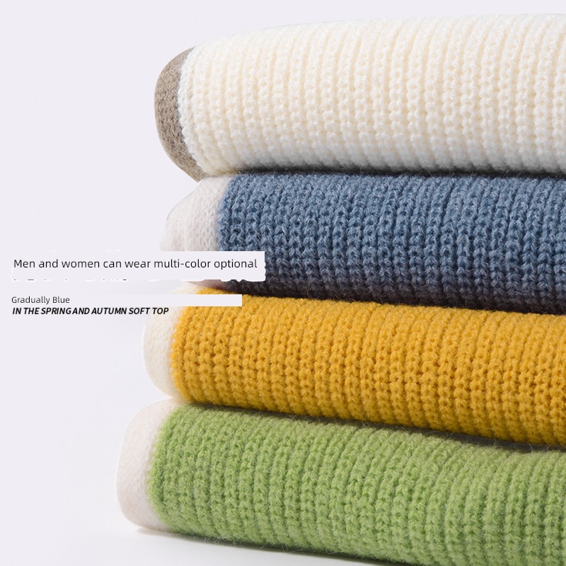 female Autumn and winter Versatile thickening Wool knitting scarf