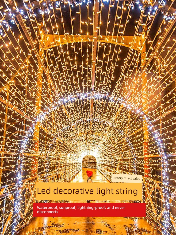 Male and Female String Lights Outdoor Waterproof Led Small Colorful Lights Flashing Lights Starry Sky Lights Room Decoration Hanging Tree Decoration Lights