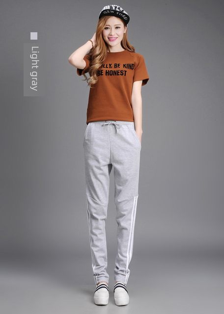 Small foot sweatpants for women's summer thin student spring and autumn casual pants for three-pin bar guard pants Korean version of Harlan trousers to make you look thin