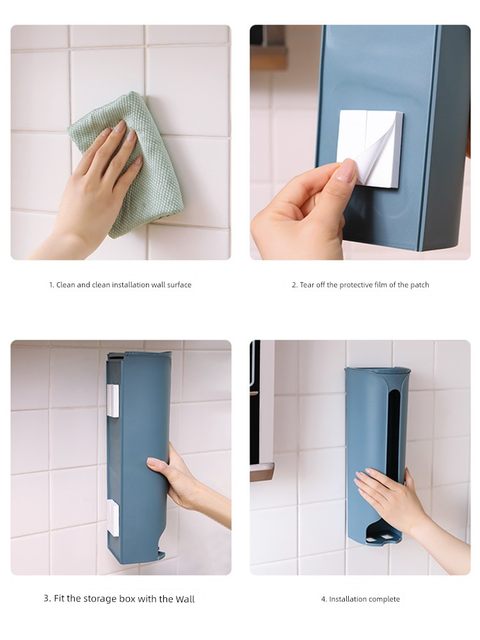 Garbage bag storage box wall-mounted extraction creative kitchen plastic bag collector convenient bag large capacity sorting box