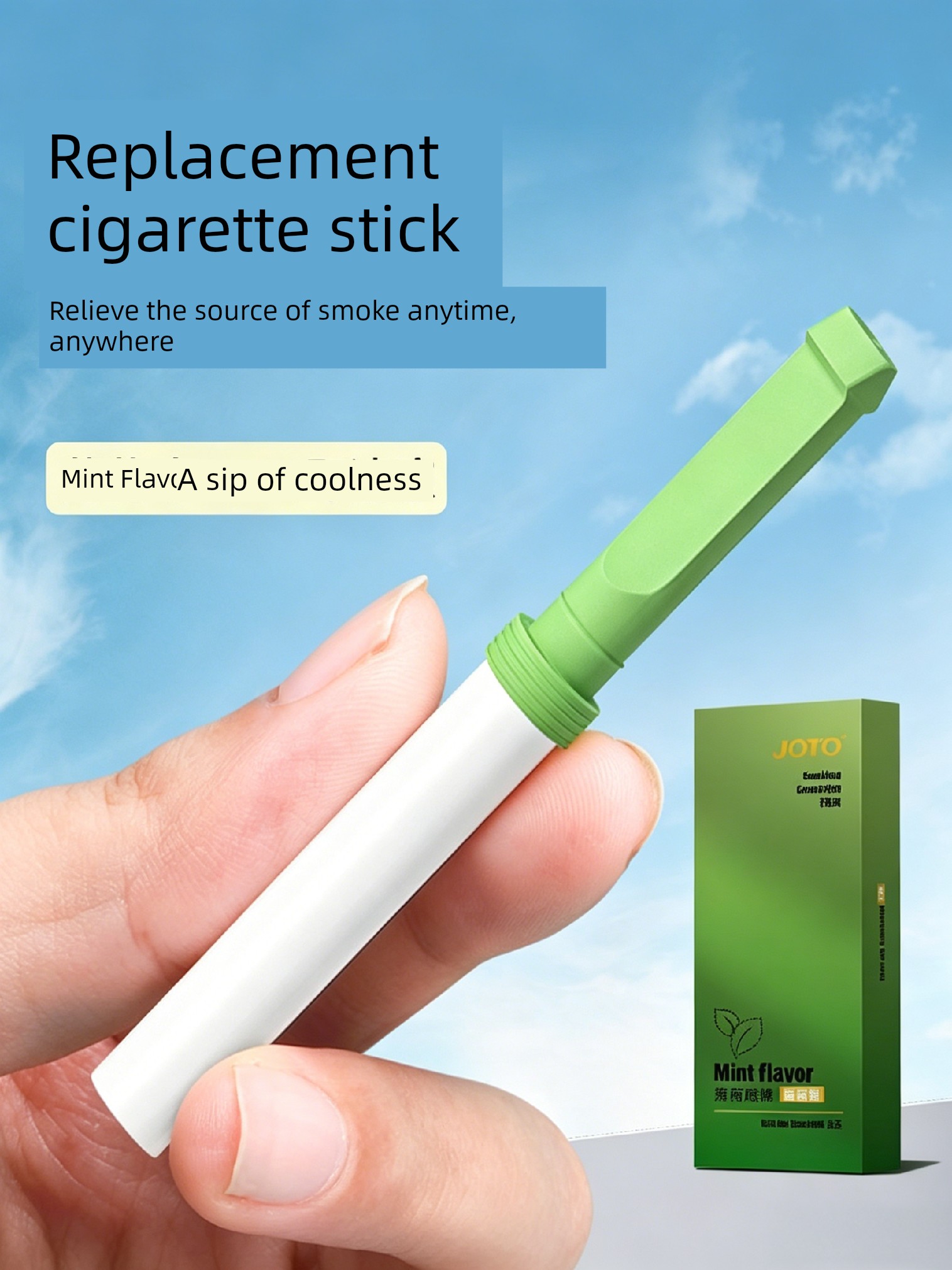A Smoking Cessation Tool for Smokers, Genuine Mint-Flavored Fruit Stick Cigarette Holder Filter, a Smoking Cessation Aid and Alternative