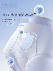 October Crystalline High Waist Underwear for Women after Cesarean Section Cotton Lengthened Antibacterial Crotch Light B