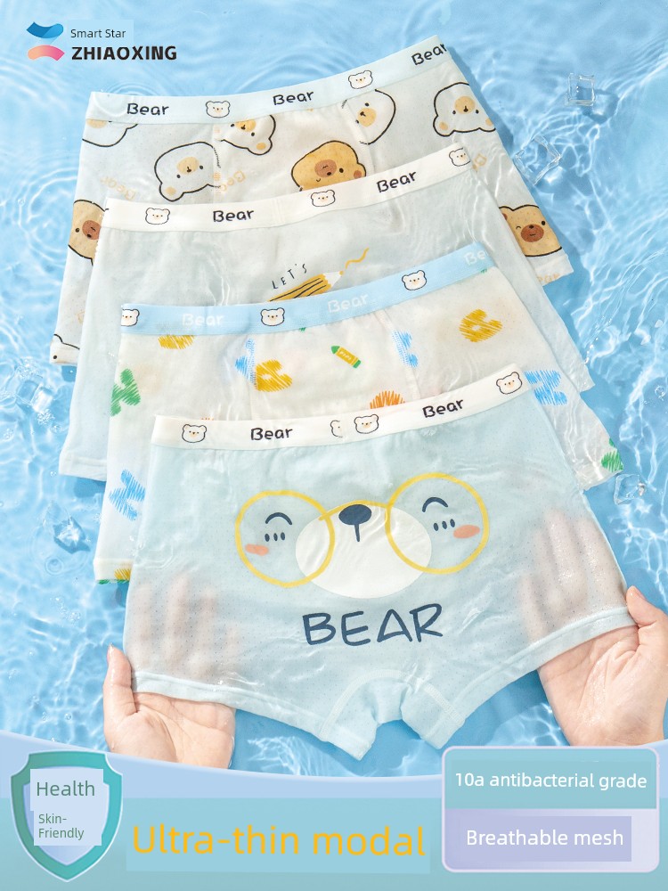 Children's Underwear Summer Thin Boy Ice Silk Boxer Modal Children's Children Baby Boy Boxer Shorts