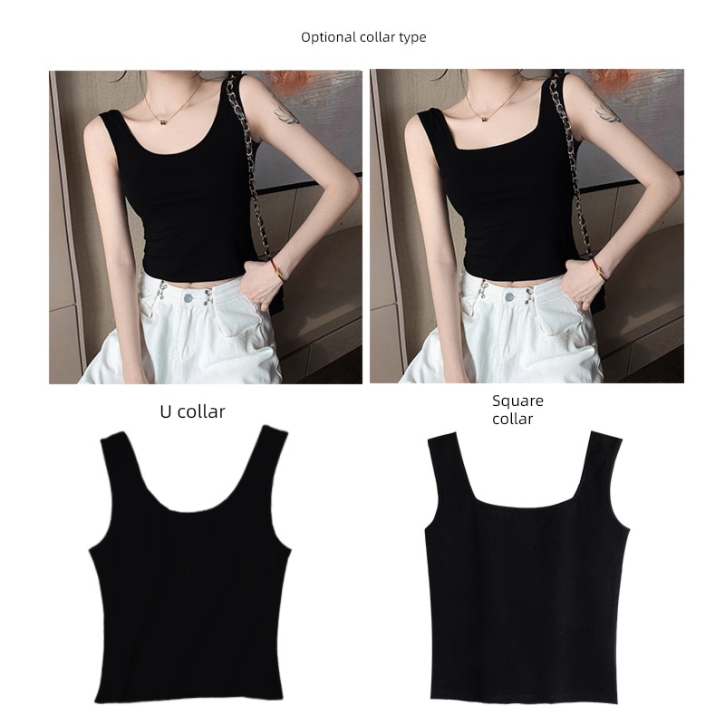 Beautiful back Smoky grey square neck Wear out Minority camisole vest