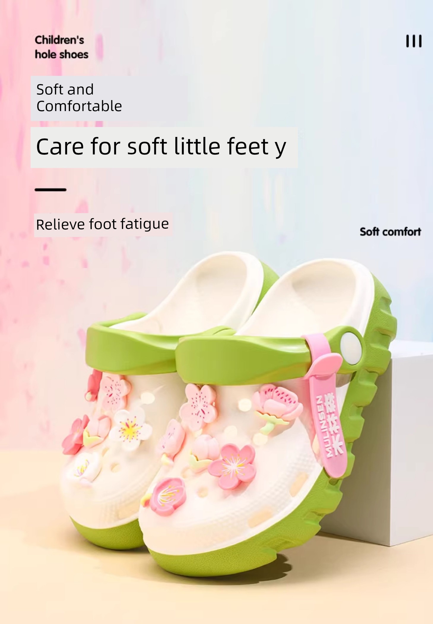 Mlskms-Vautid Girl Hole Shoes New Arrival Outdoor Non-Slip Kids Slippers Cherry Blossom Sandals Baby Girl Beach Shoes — 2