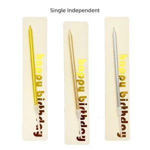 Long Brush Holder Champagne Gold Silver Gold-Plated Pencil Birthday Candle Party Cake Decoration Baking Supplies Single