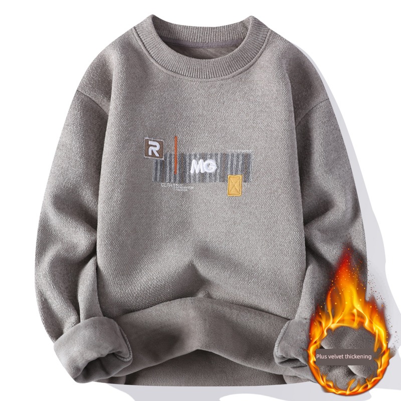 Round neck one Velvet youth Undershirt man sweater