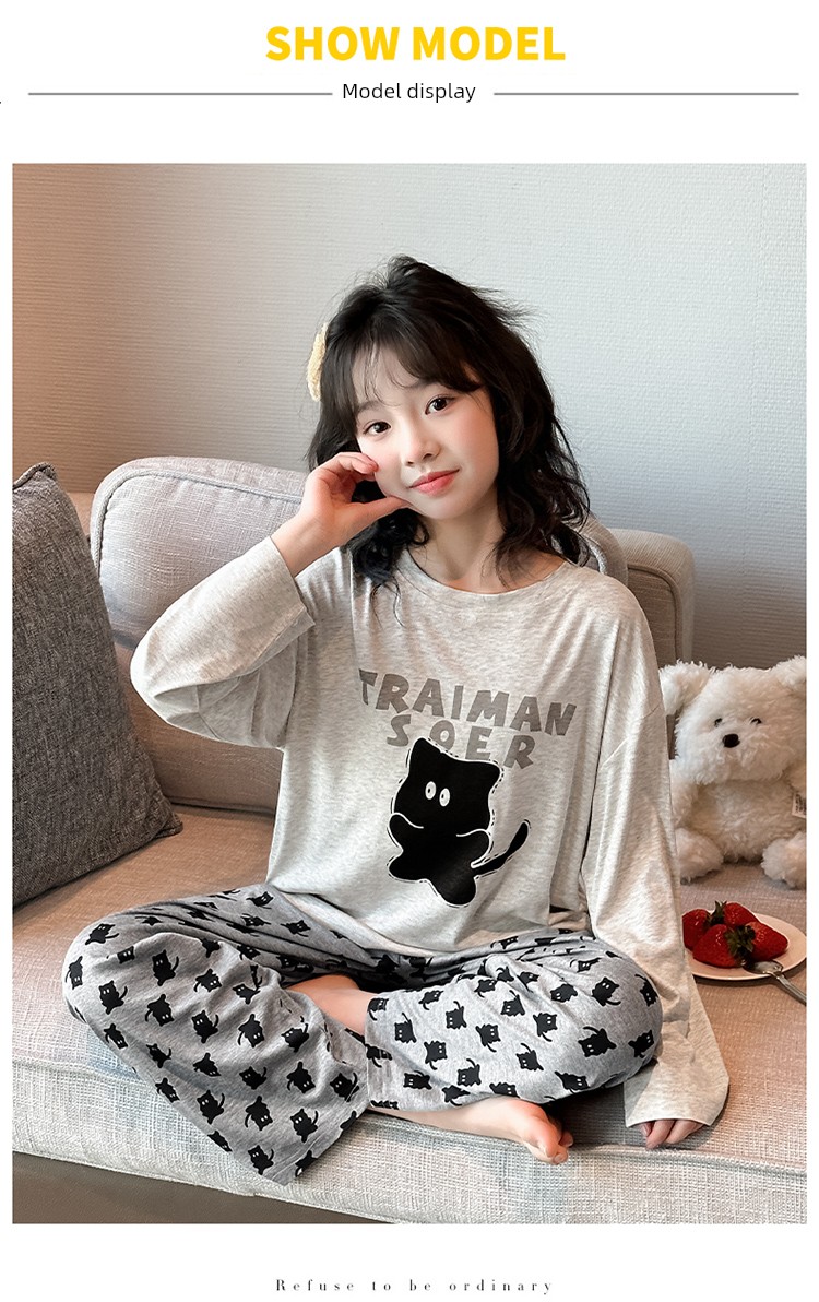 2026 New Children's Long-Sleeve Loungewear Thin Pajama Set Modal Girls' Pajamas Spring and Autumn Internet Celebrity Hot Item — 9