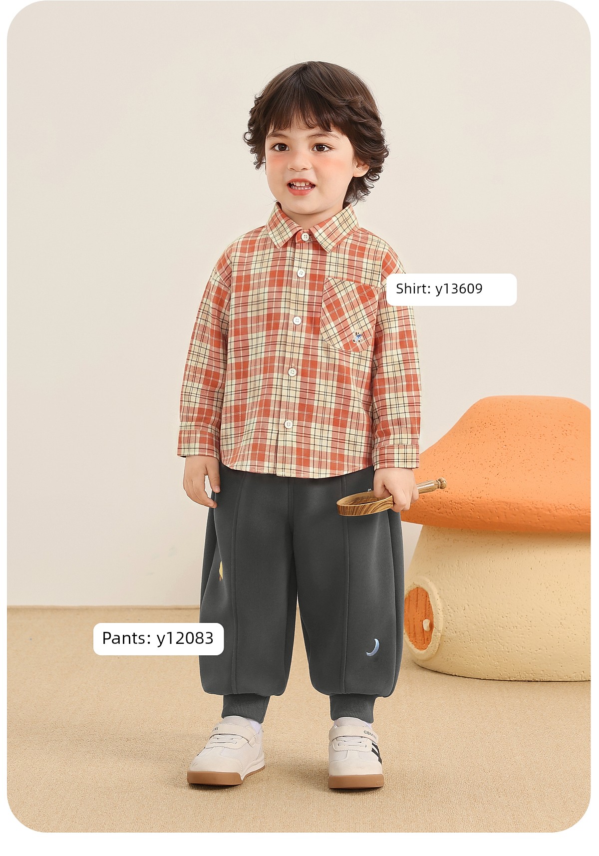 Kaka Panda Boys' Plaid Long-Sleeve Shirt Spring and Autumn Thin Jacket Children's Girls' Cotton Shirt Top — 14