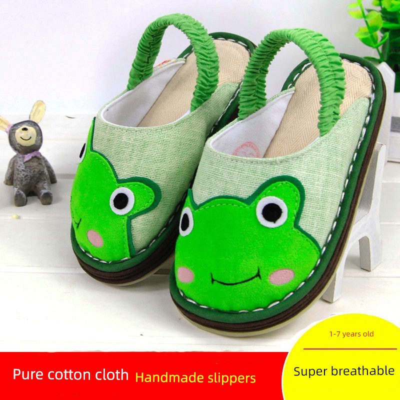 Spring & Fall 1-3-5 Years Old Kids Cotton and Linen Baby Slippers — 8