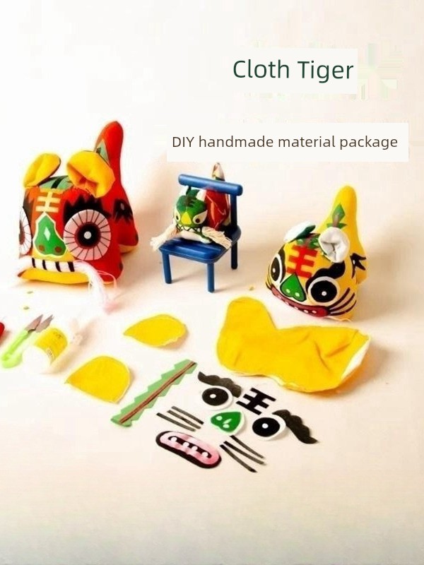 Folk Craft Cloth Tiger Semi-Finished Diy Material Package School Manual Classroom Manual Homework Ingredients