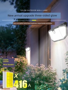 2026 New Model Solar Outdoor Garden Light for Home Use, Outdoor Rural Area Motion Sensor Automatic Lighting Wall Light f