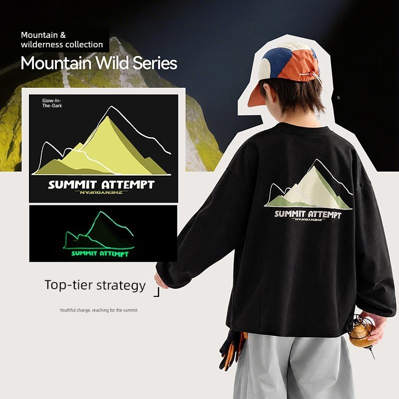 Zhen Youfan Boys' Long-Sleeve and Short-Sleeve T-Shirts for Children and Older Kids, Summer and Spring/Autumn 2026 New Summer Clothing Boys' Tops — 1