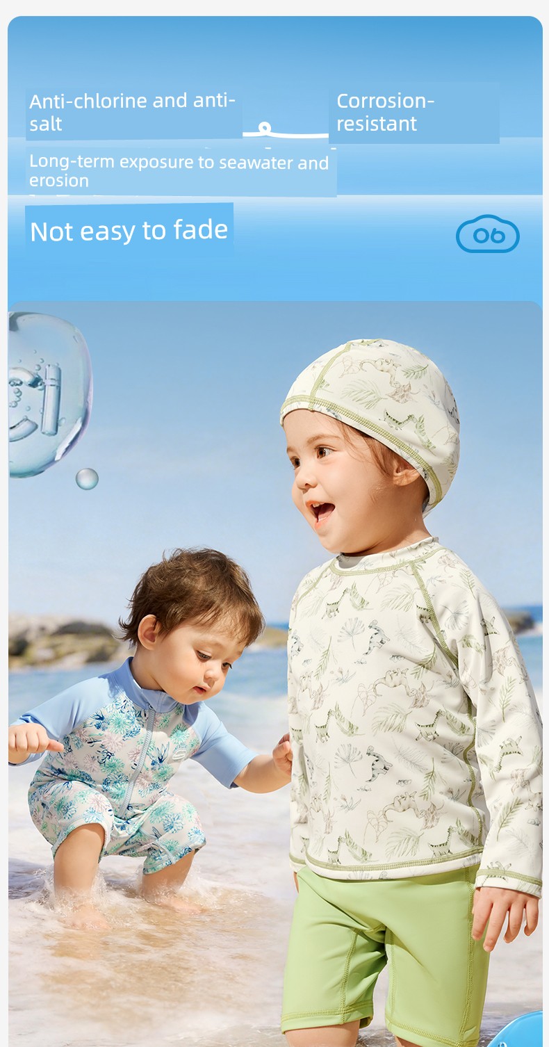 Kk Tree Children's Swimwear Boys Girls Sun Protection Baby Swimwear Toddler Two-Piece One-Piece Swimsuit Infant New Summer Model — 24