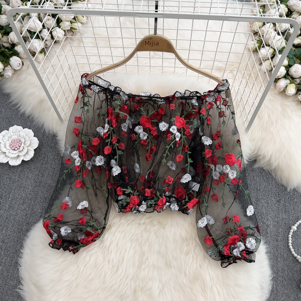 strapless  Gauze Foreign style Close your waist have cash less than that is registered in the accounts jacket Embroidery