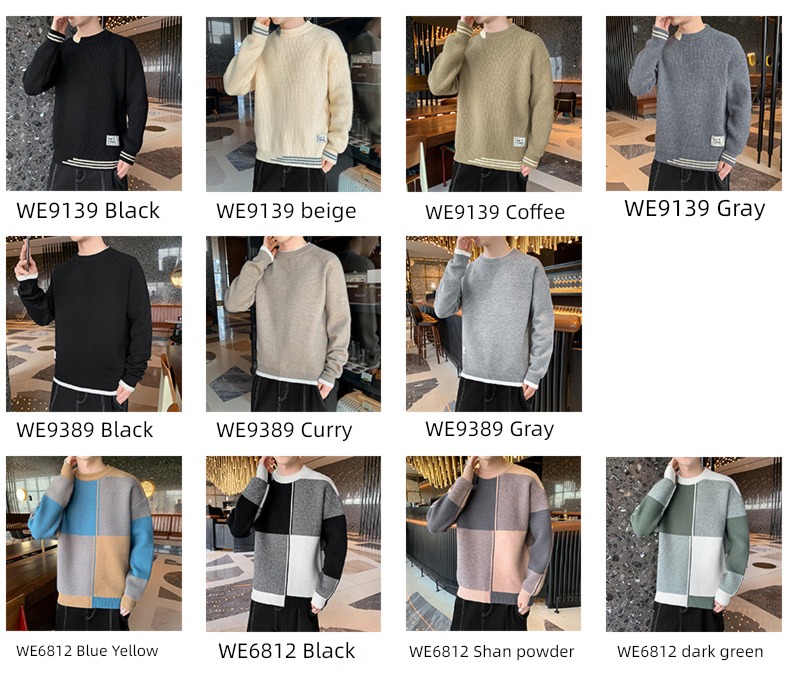 chenille  Plush 2022 new pattern Color contrast Interpenetrating sweater