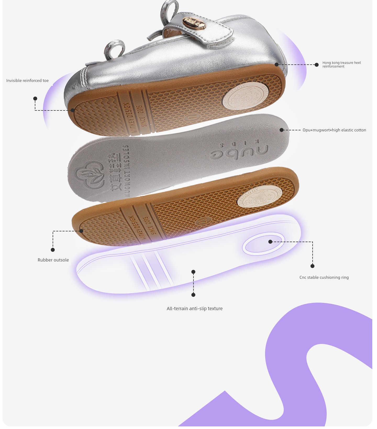 Nubi Childhood Genuine Leather Girls' Little Leather Shoes Autumn New Style Soft Sole Simple Princess Shoes for Girls — 7