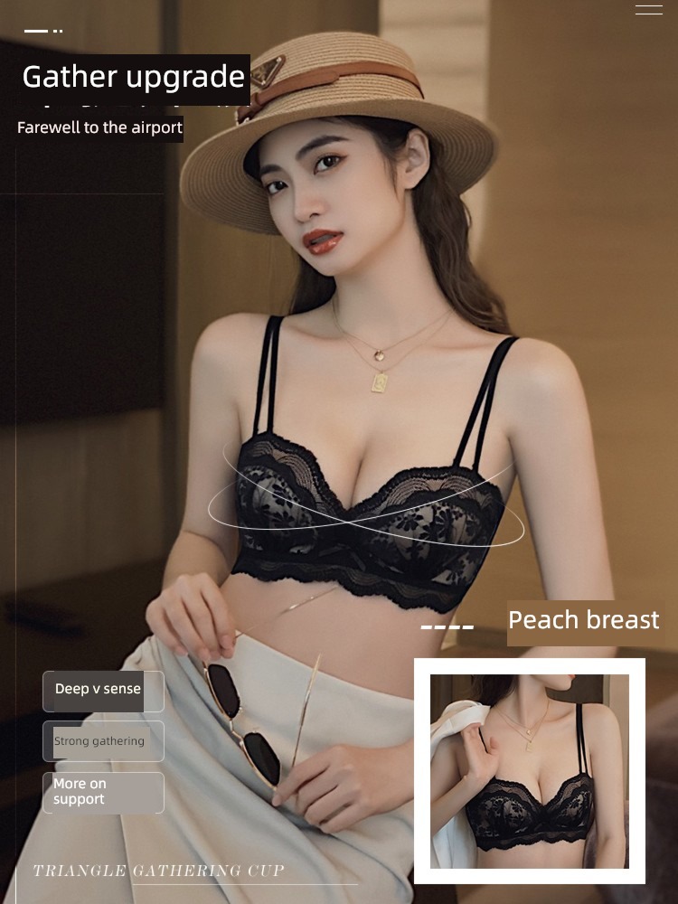 suit Wireless  breathable Lace Small chest Significantly larger Underwear