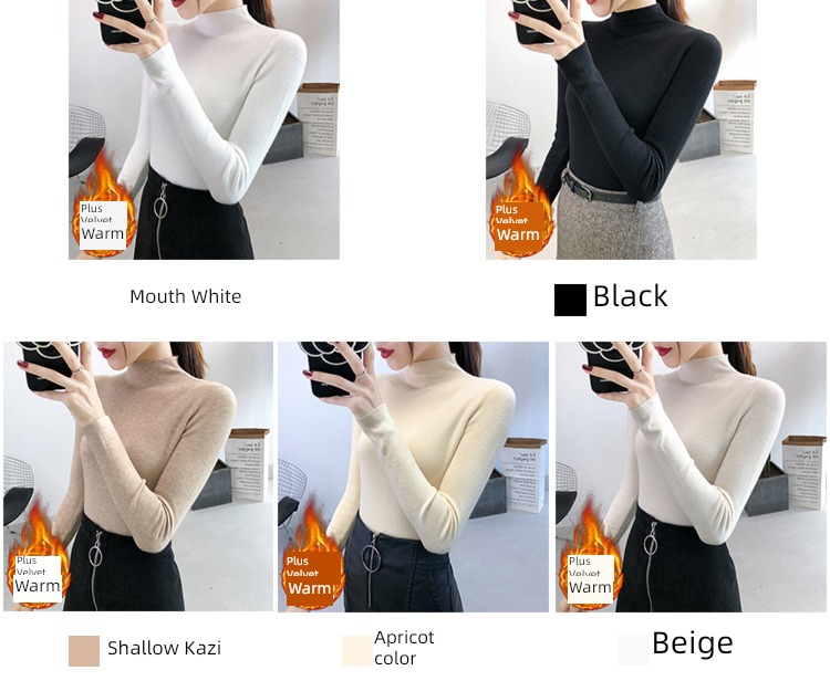 Half high collar ma'am Foreign style Self-cultivation Autumn and winter Inner lap sweater
