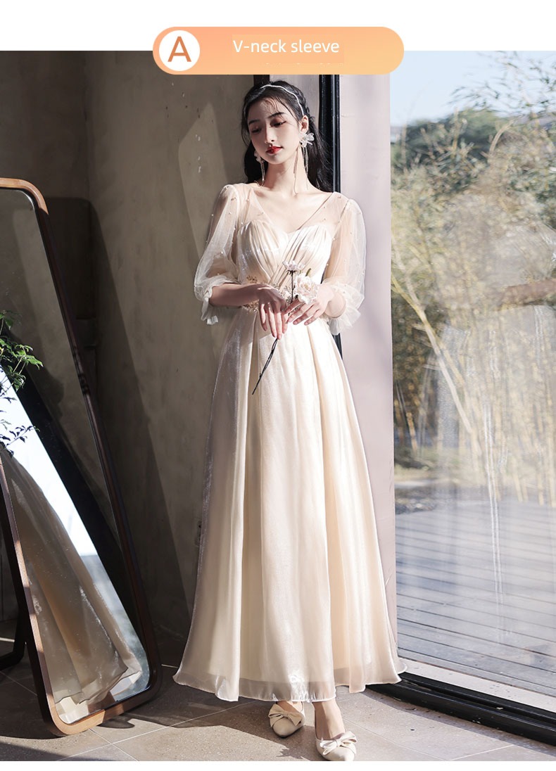 Sisterhood Champagne winter Minority wedding Bridesmaid Dresses