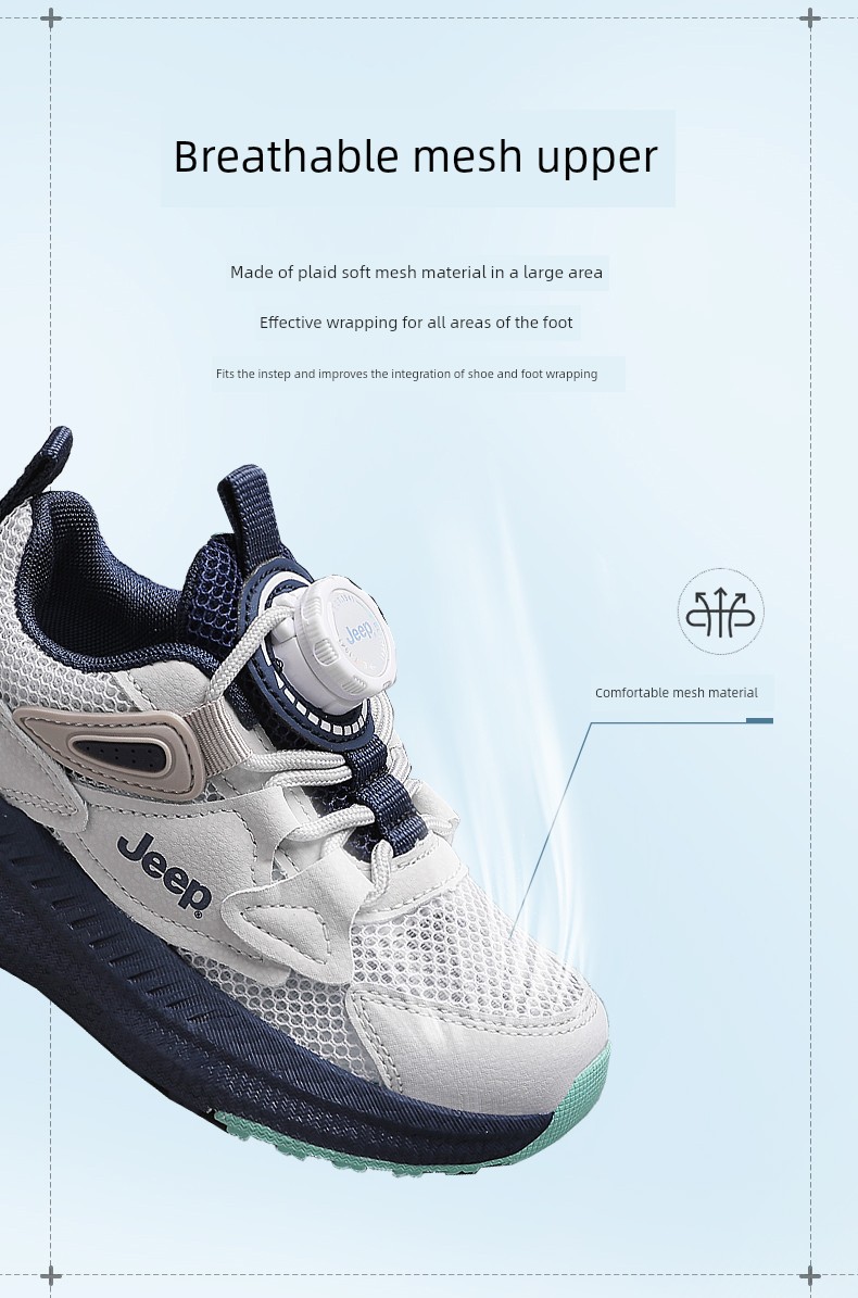 Jeep Children's Lightweight Running Dad Shoes Spring and Summer Girls' Outdoor Hiking Shoes Soft-Soled Breathable Sports Shoes Boys — 8