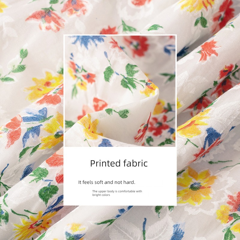 Inman  Same style in shopping mall tassels Cotton printing Dress