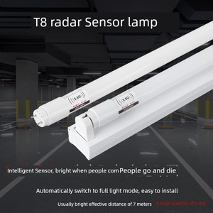 Led Microwave Radar Human Body Sensing T8 Integrated Strip Light for Garage, Smart Parking Lot Lighting
