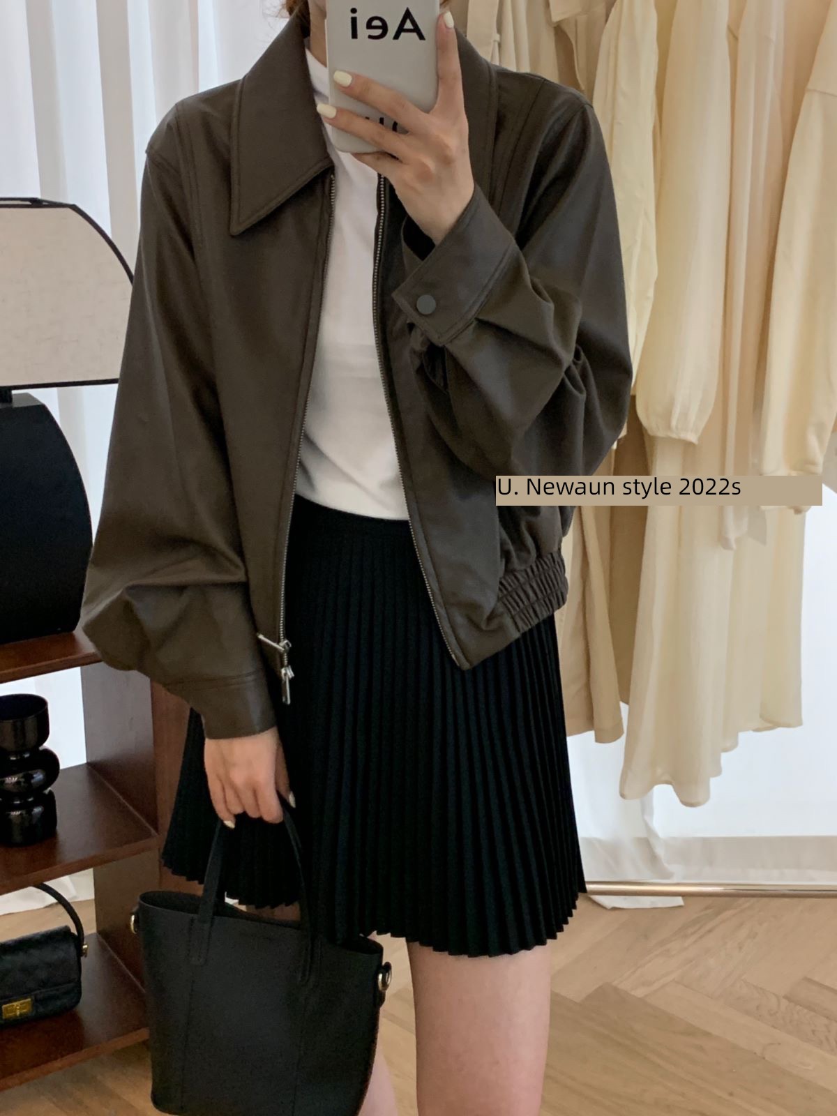 loose coat female have cash less than that is registered in the accounts easy the republic of korea Dongdaemun leather clothing