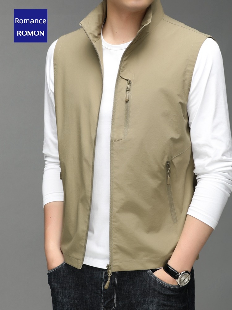 Romon Spring and Autumn Photography Jacket loose coat man Vest