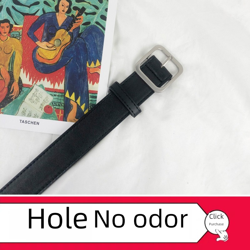 Retro black Jeans ins Fashion ma'am Belt