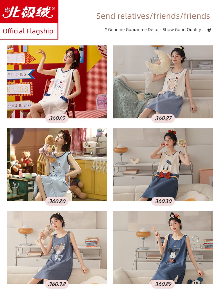 pure cotton vest Sleeveless Big size lovely spring and autumn Nightdress