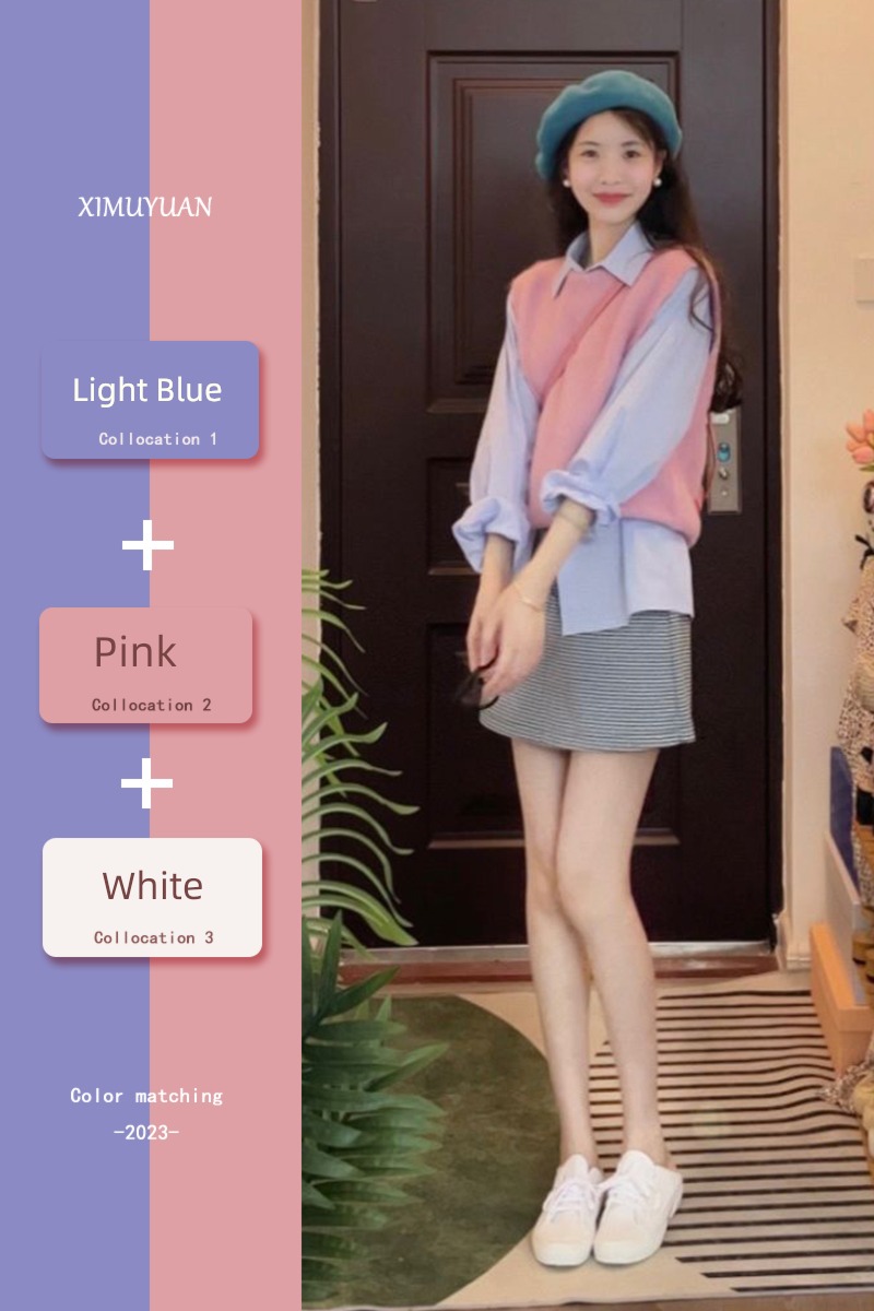 Little fragrance Women's wear Salt system early spring shirt knitting Vest