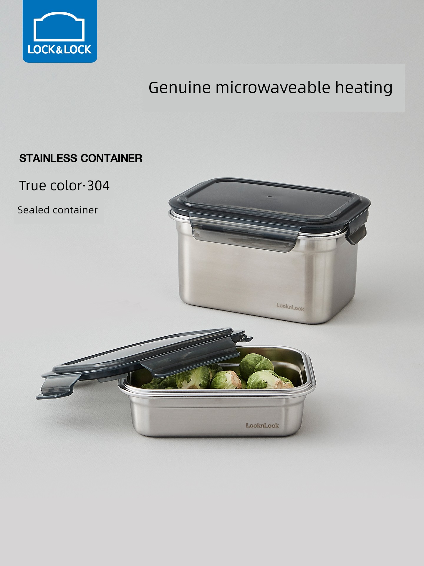 Lock＆Lock Stainless Steel Storage Rectangular Crisper