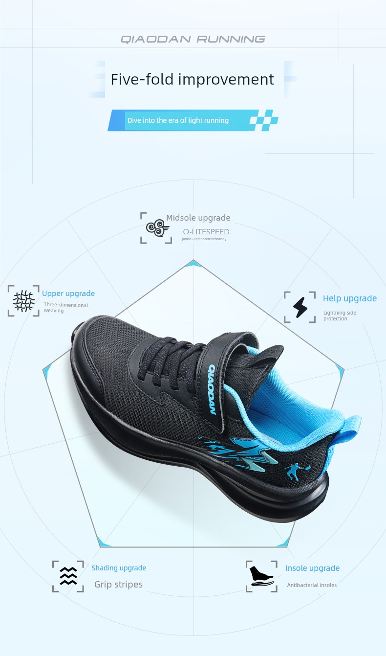 Chasing Light Pro | Jordan Children's Shoes, Boys' Sports Shoes, Summer Style, Spring New Model, Mesh Children's Shoes, Lightweight Running Shoes — 32