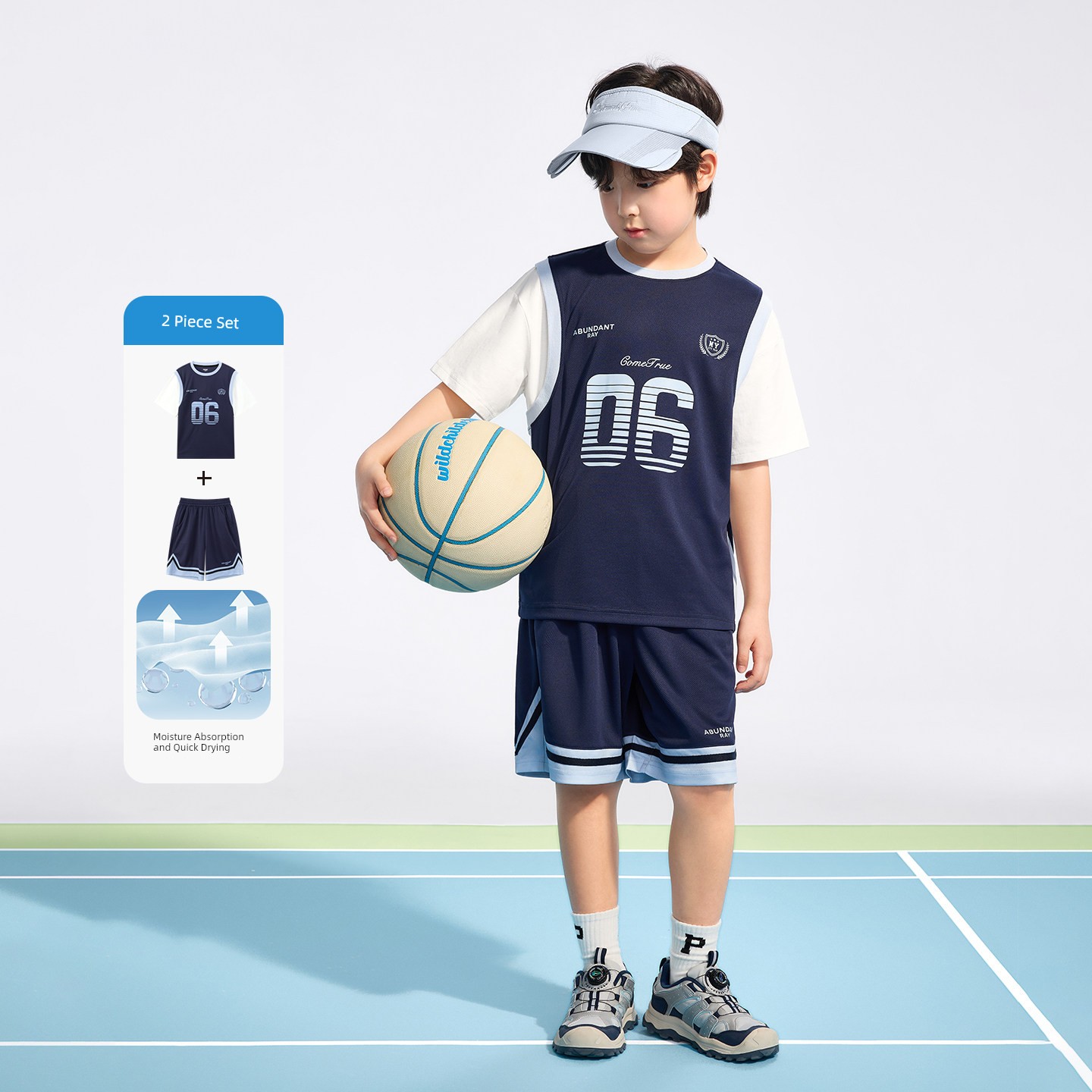 Zuoxi Kidsren's Clothing Boys' Suit Summer Quick-Drying Sports Short-Sleeved 2026 New Kidsren's Basketball Uniform Two-Piece Summer Suit — 5