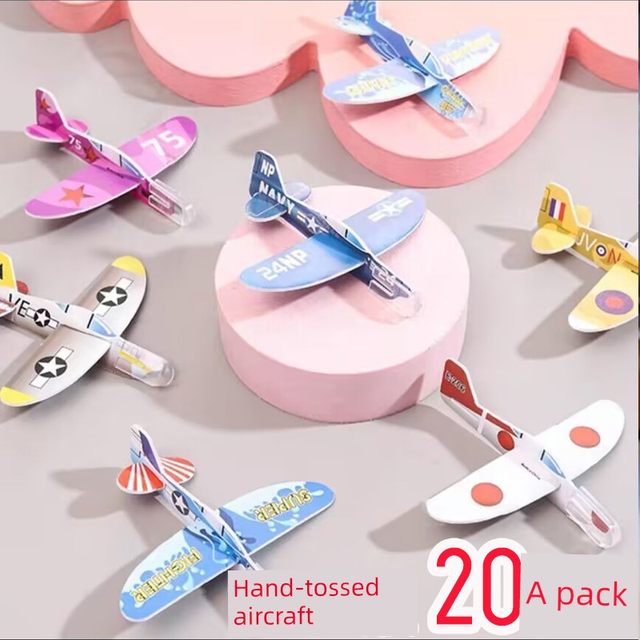 Small aircraft model assembled hand throwing fighter kindergarten children gift mini airplane toy children bubble