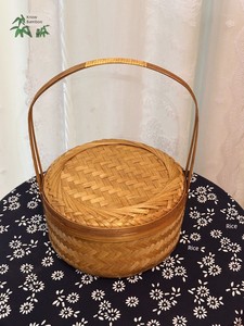 Handmade Bamboo Woven Festive Storage Basket, Egg Basket, Bayberry Hand-Held Basket, Mid-Autumn Festival Gift Basket, Sp