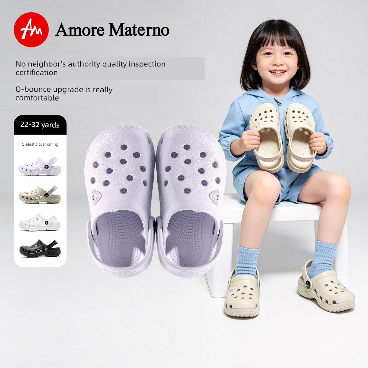 Amorematerno Kidsren's Summer Clogs, Boys' Sandals, Non-Slip Girls' Slippers, Non-Slip Beach Shoes