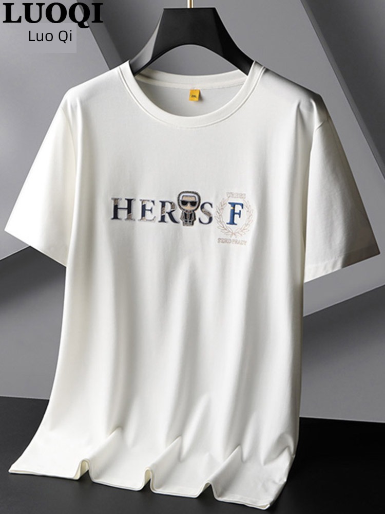 Big size man leisure time Round neck Fat guy Short sleeve T-shirt