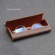Crazy Horse leather Japanese retro handmade glasses box portable anti-pressure storage box men's myopia glasses sunglasses sunglasses box