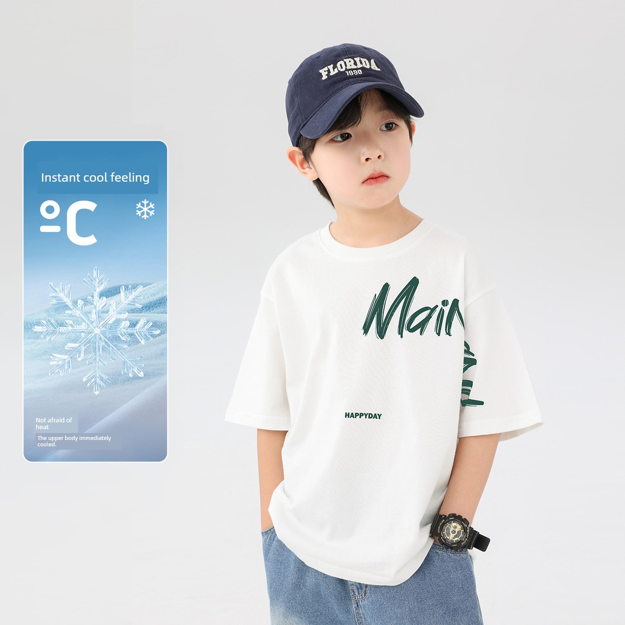 Left West Short Sleeve Cool Boy Cool Handsome Children's Summer Clothing — 1