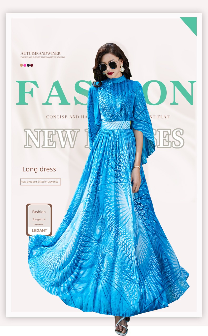 large pagoda sleeve summer Self-cultivation High waist Long skirts cloak