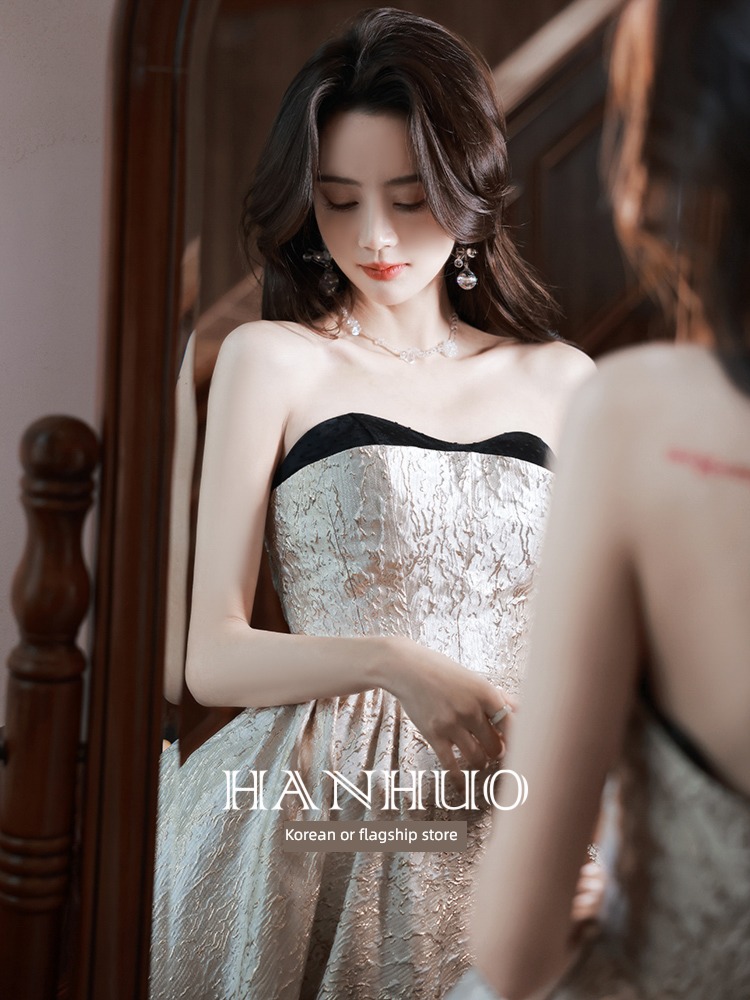 Dress skirt high-end A lady of temperament vocal music Art examination undergarment covering the chest and abdomen