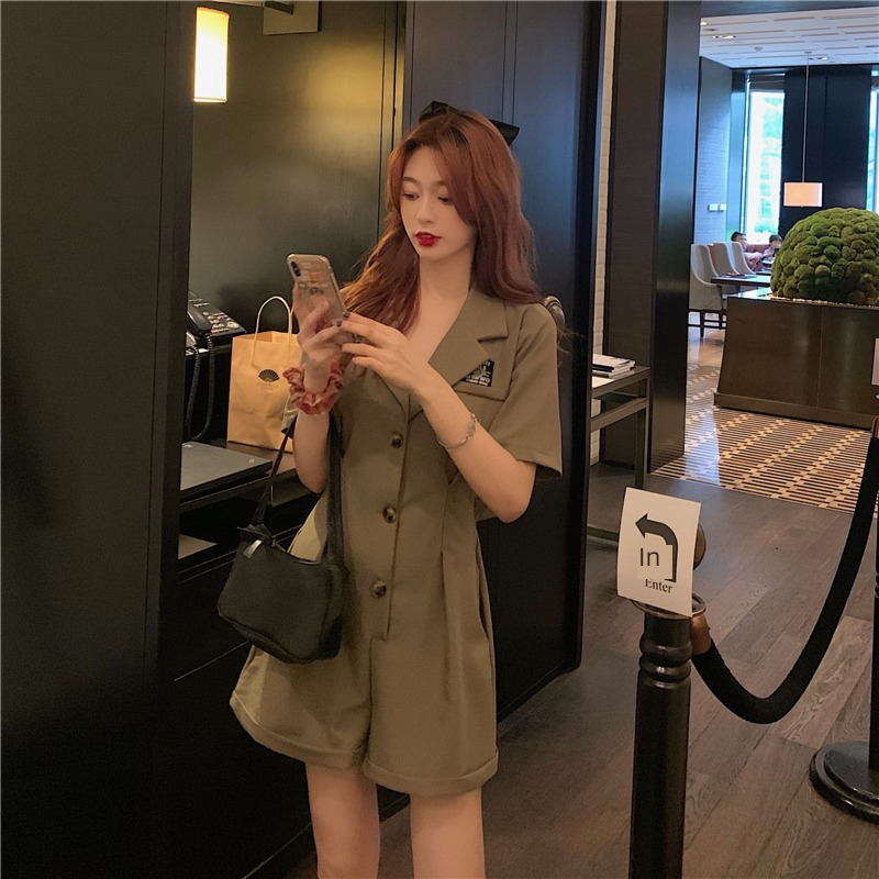 summer new pattern work clothes Bareback shorts one-piece garment