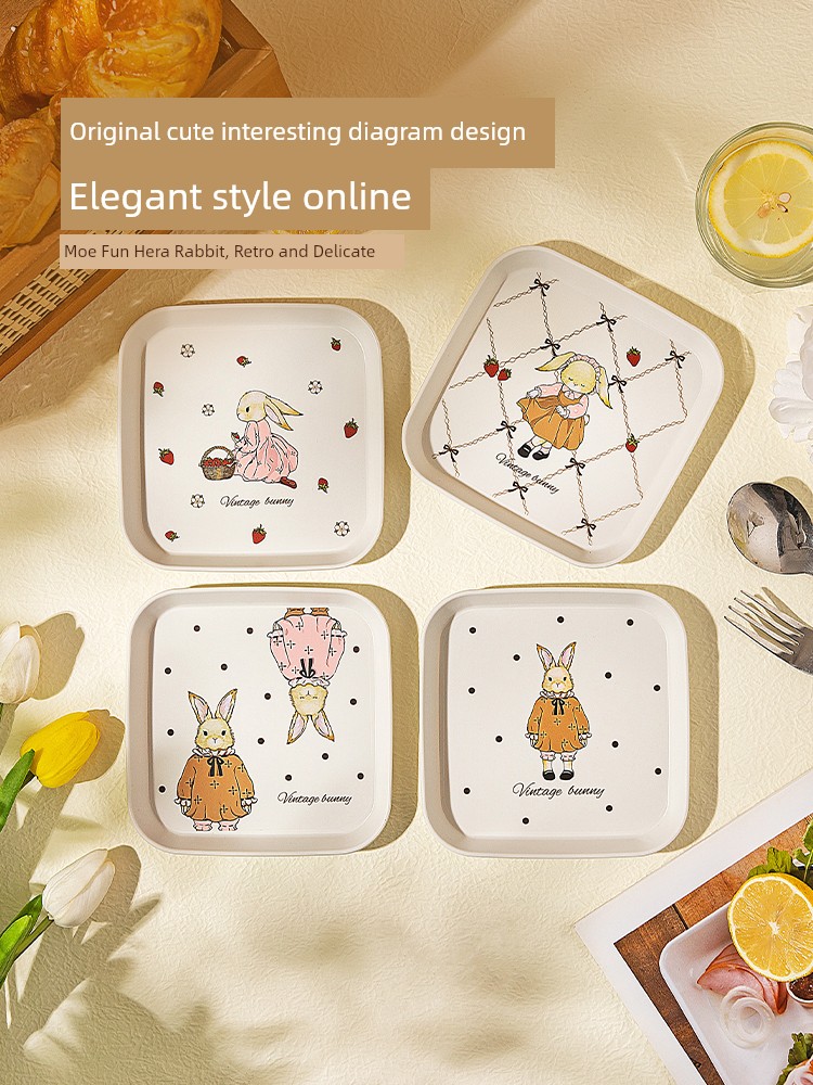 Modern Housewife Hera Rabbit Bone Dish For Home Side Saucer Dish Food Grade Garbage Residue Plate Flowerpot Tray