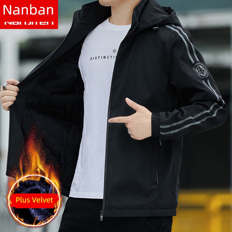 NGGGN Plush keep warm Hooded easy man Jacket
