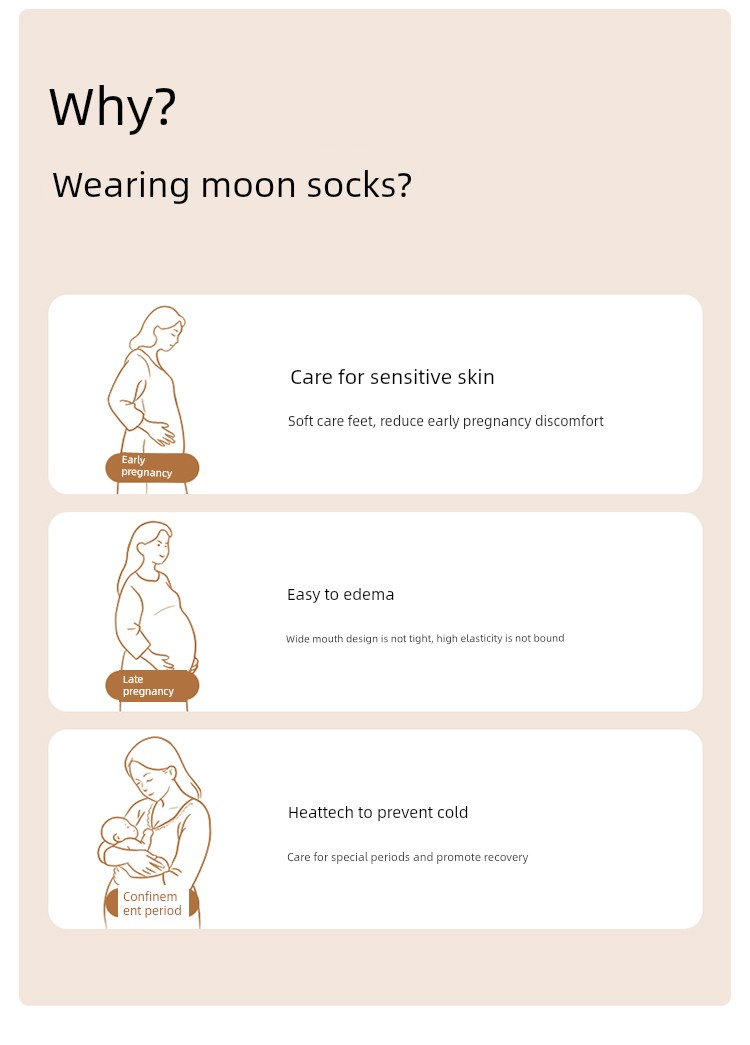 Pure Cotton Era Maternity Socks for Postpartum Women, Soft and Elastic, Non-Binding, Specially Designed for Swollen Feet, Antibacterial, Mid-Length, — 4