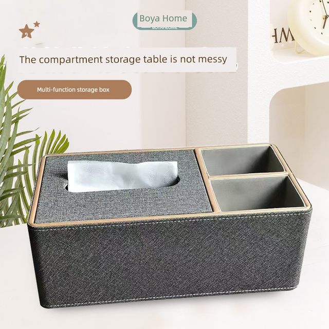 Paper towel remote control storage box multi-functional living room and dining room simple desktop ornaments creative light luxury household paper draw box