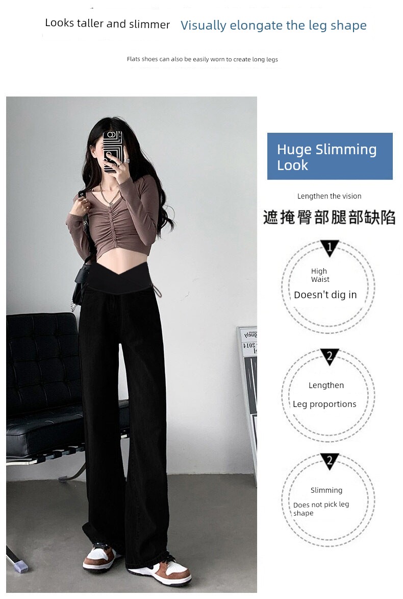 Maternity Pants for Autumn, Black Straight-Leg Pants for Outdoor Wear, 2026 New Style, Low-Waist, Non-Tight on the Belly, Summer Wide-Leg Pants, Autumn Wear — 8